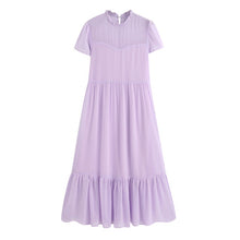 Load image into Gallery viewer, Tangada 2020 fashion women dots black dress ruffles collar short Sleeve Ladies elegant midi Dress Vestidos 6Z38